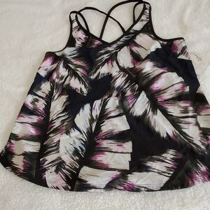 Black and floral tank top